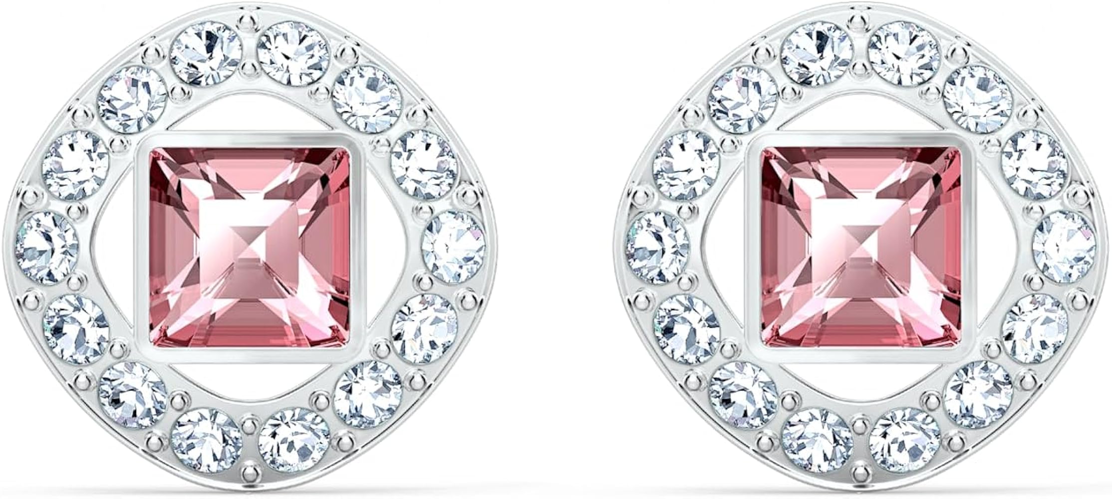 【スワロフスキー】Swarovski angelic square Una Angelic スタッドピアス, スクエア・カット, ブルー